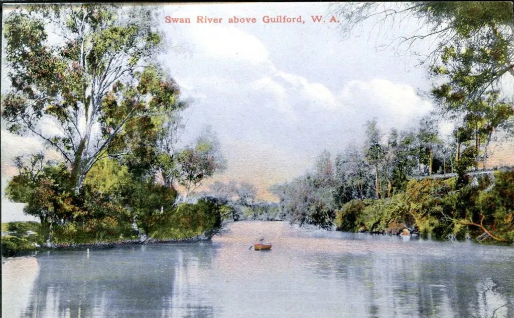 "Swan River Above Guildford, WA" A.Mayrhofer c1910 ... Image 1++