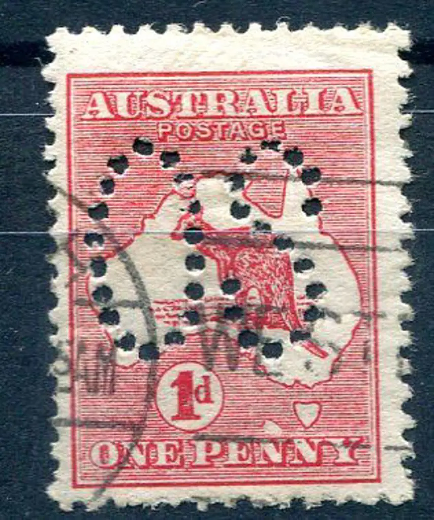 1913 1st Watermark 1d red, Die II, perfined large ... Image 1++