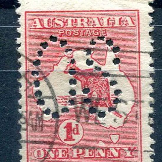 1913 1st Watermark 1d red, Die II, perfined large ...