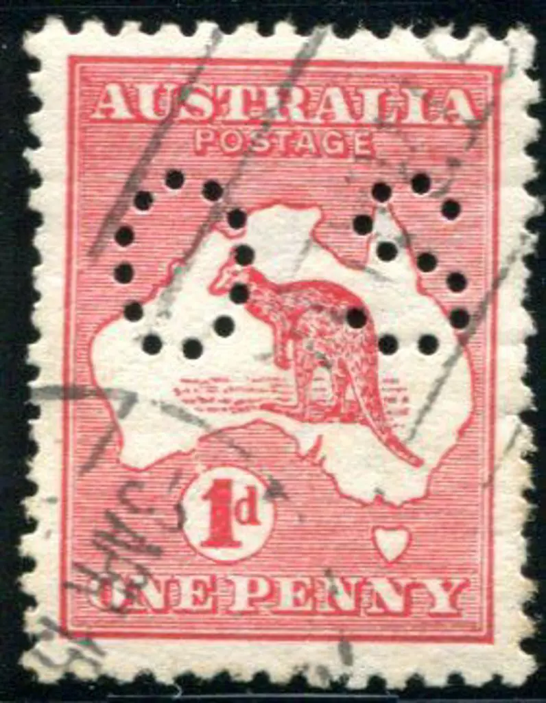 1913 1st Watermark 1d red, Die II, perfined small ... Image 1++