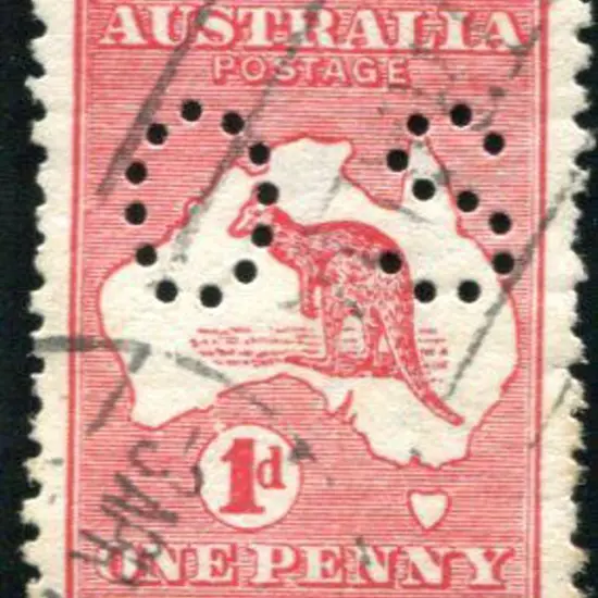 1913 1st Watermark 1d red, Die II, perfined small ...