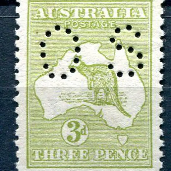 1913 1st Watermark 3d pale olive-green perfined ...