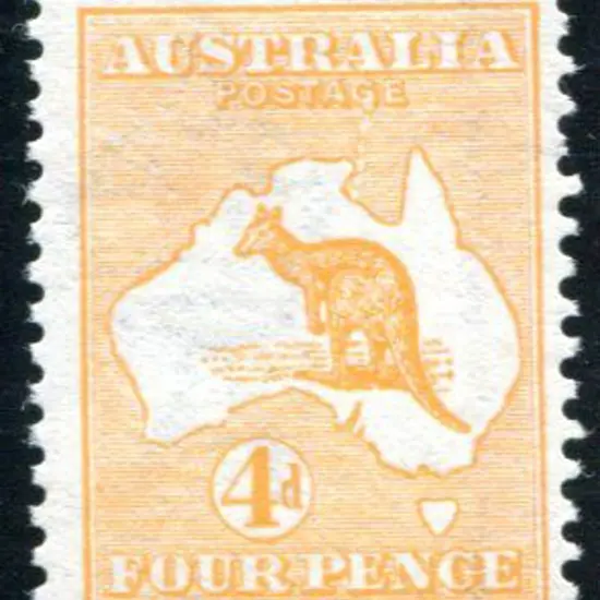 1913 1st Watermark 4d orange with "white scratch ...