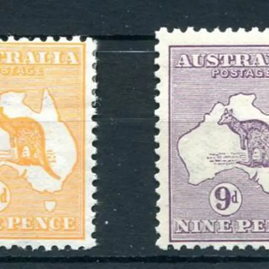 1913 1st Watermark 4d orange x 2 MVLH & 9d MUH ...