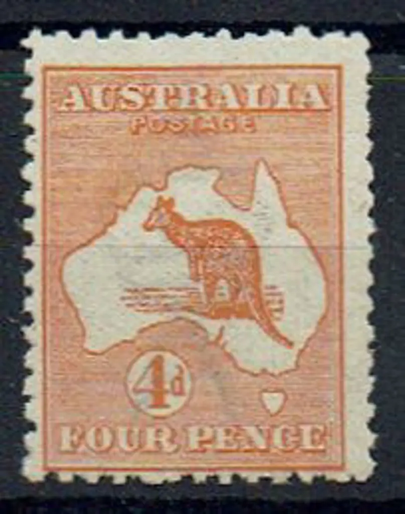 1913 1st Watermark 4d orange. MUH, centred low ... Image 1++