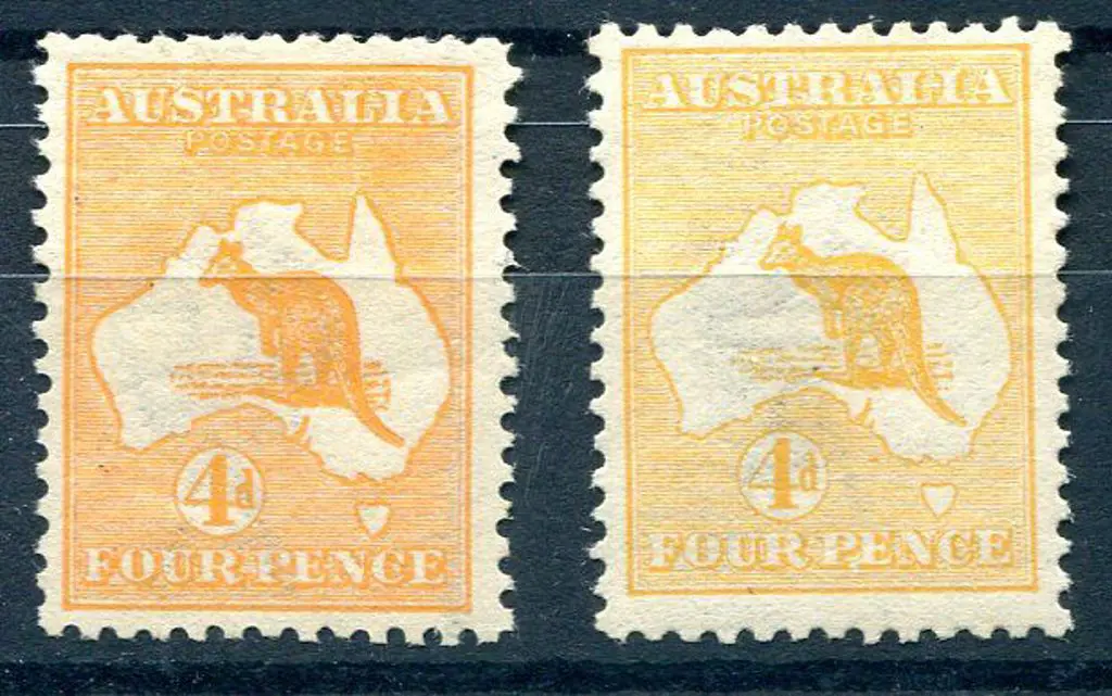 1913 1st Watermark 4d deep orange MLH with hinge ... Image 1++