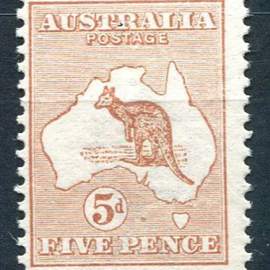 1913 1st Watermark 5d chestnut, fine MUH, centred ...