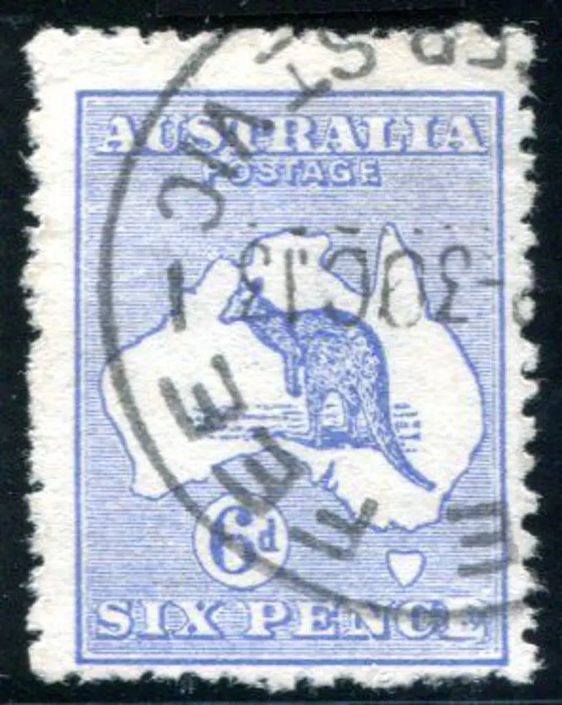 1913 1st Watermark 6d ultramarine with "retouched ... Image 1++
