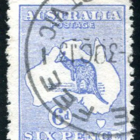 1913 1st Watermark 6d ultramarine with "retouched ...