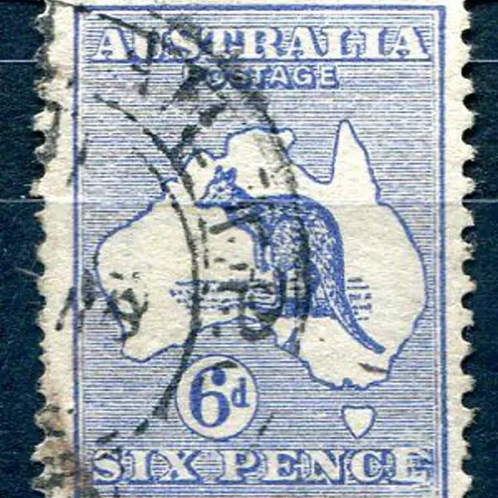 1913 1st Watermark 6d ultramarine with "retouched ...