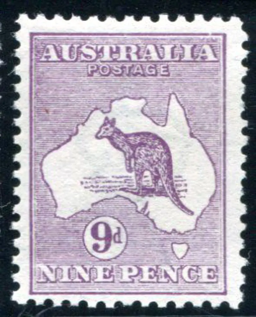 1913 1st Watermark 9d violet with "break in top ... Image 1++