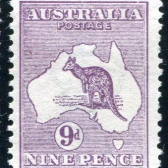 1913 1st Watermark 9d violet with "break in top ...