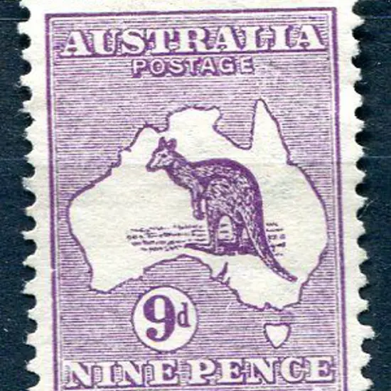 1913 1st Watermark 9d violet with "breaks in ...