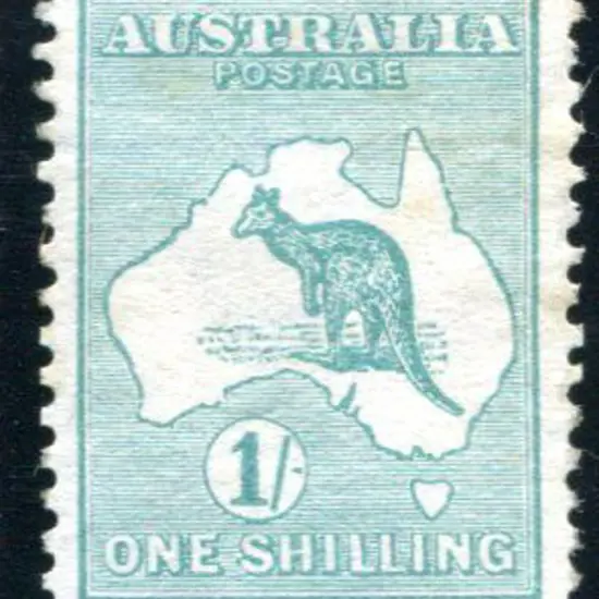 1913 1st Watermark 1/- blue green with wmk ...
