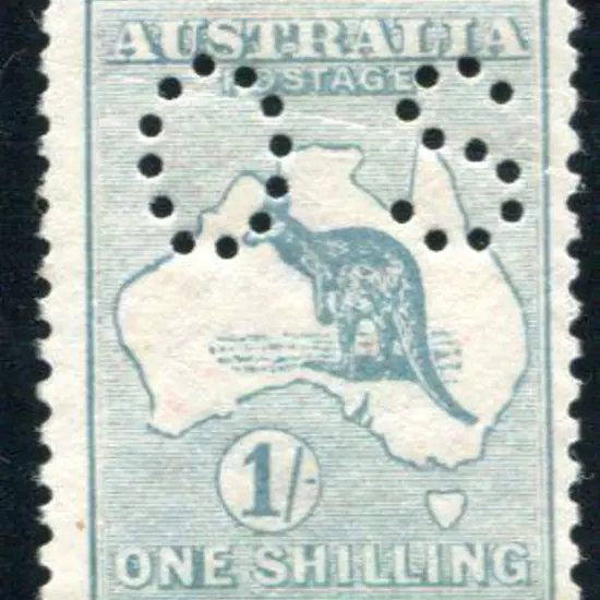 1913 1st Watermark 1/- pale blue-green perfined ...