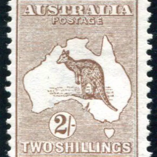 1913 1st Watermark 2/- brown. MLH, centred a ...