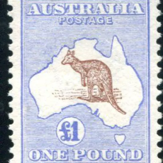 1913 1st Watermark £1 red-brown & blue with duty ...