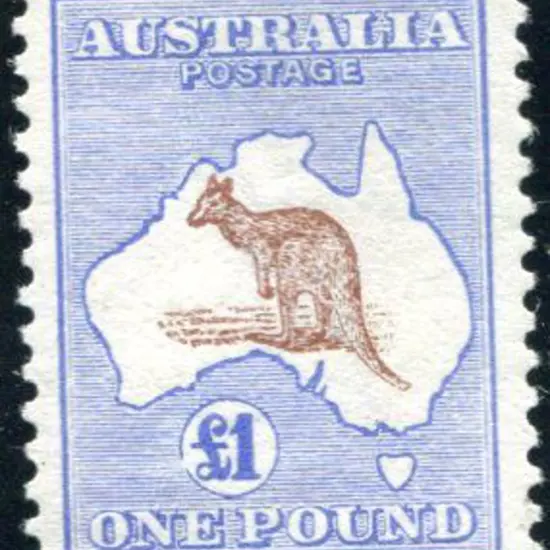 1913 1st Watermark £1 red-brown & blue with duty ...