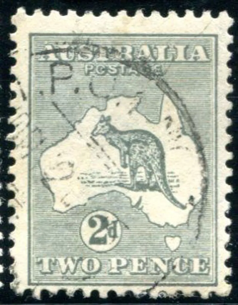1915 2nd Watermark 2d grey with "cut throat ... Image 1++