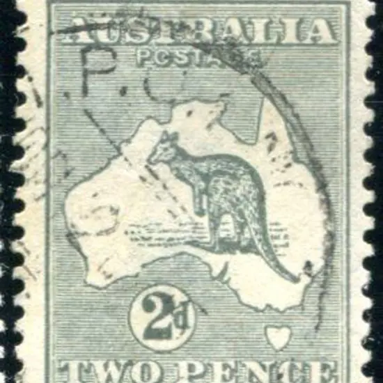 1915 2nd Watermark 2d grey with "cut throat ...