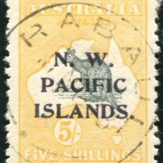 1915 2nd Watermark 5/- deep grey & yellow ovptd ...