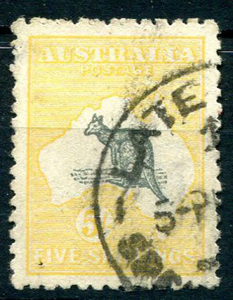 1915 2nd Watermark 5/- deep grey & yellow with ... Image 1++