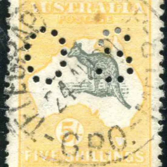 1915 2nd Watermark 5/- deep grey & chrome perfined ...