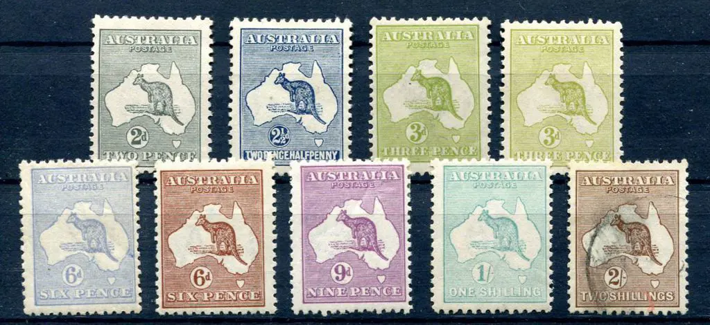 1915/28 3rd Watermark 2d set of 8 to 1/- incl both ... Image 1++