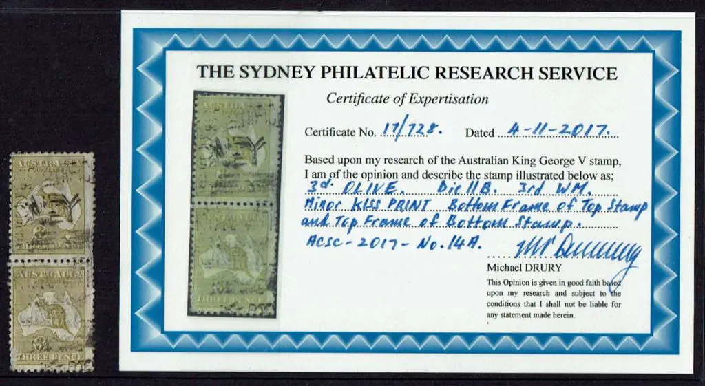 1915/28 3rd Watermark 3d olive, Die IIB pair with ... Image 1++