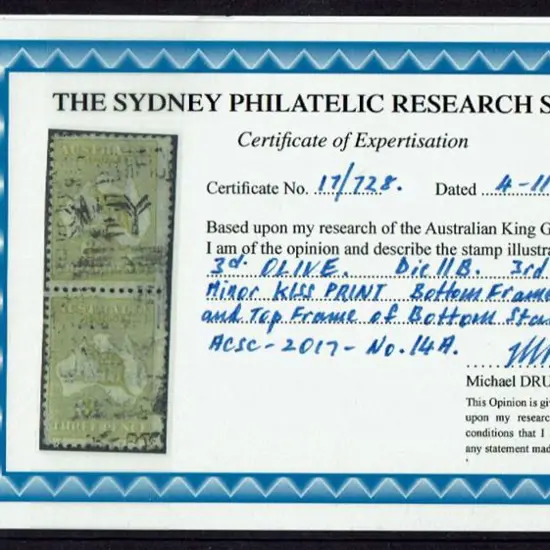 1915/28 3rd Watermark 3d olive, Die IIB pair with ...