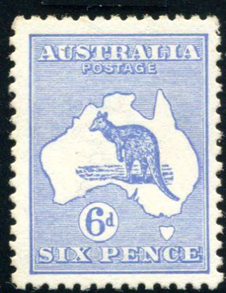 1915/28 3rd Watermark 6d blue, Die II with "notch ... Image 1++