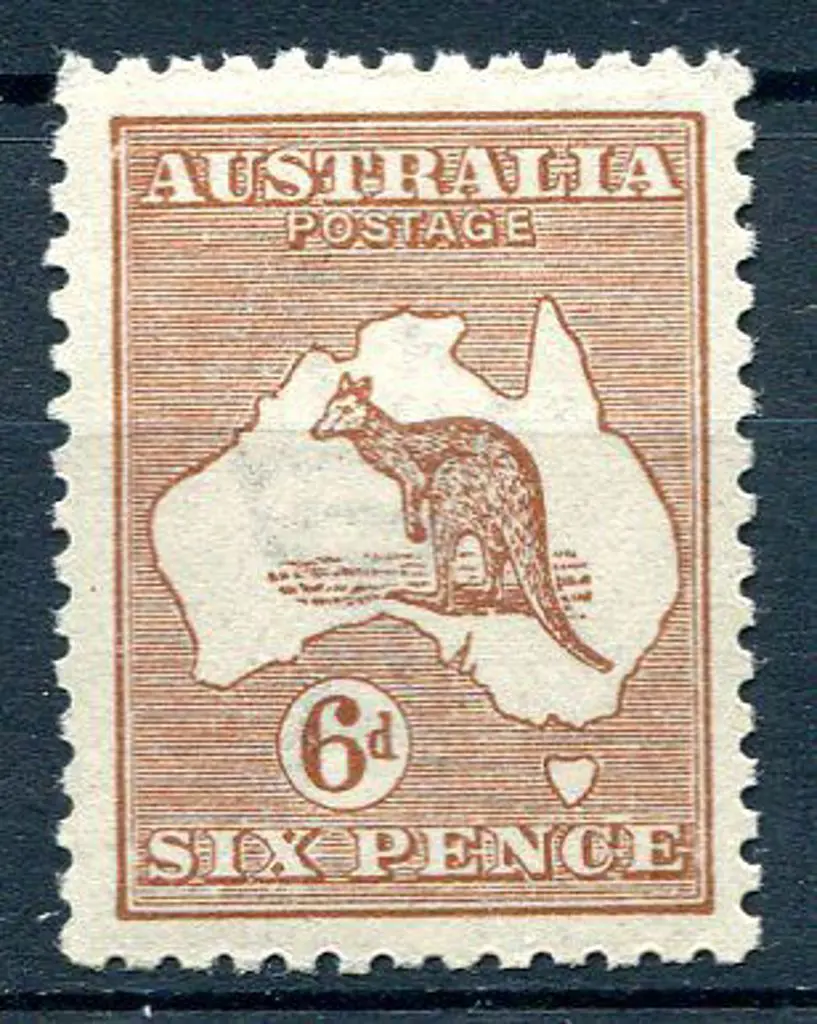 1915/28 3rd Watermark 6d chestnut with "break in ... Image 1++