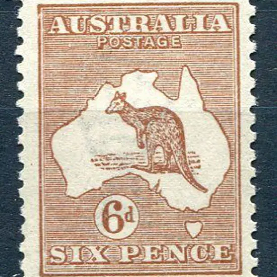 1915/28 3rd Watermark 6d chestnut with "break in ...