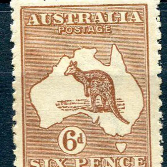 1915/28 3rd Watermark 6d chestnut with "broken ...