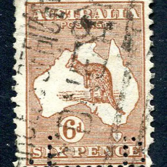1915/28 3rd Watermark 6d chestnut with double ...