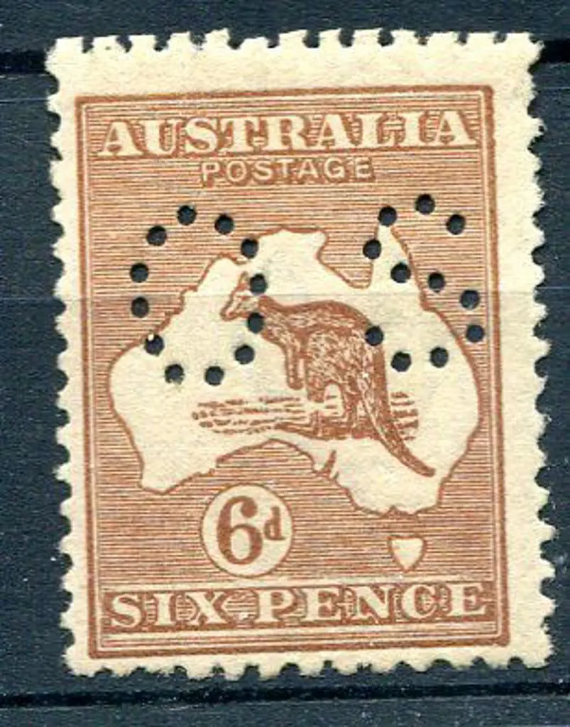 1915/28 3rd Watermark 6d chestnut perfined "OS" ... Image 1++