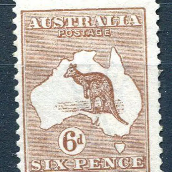 1915/28 3rd Watermark 6d deep chestnut with "break ...