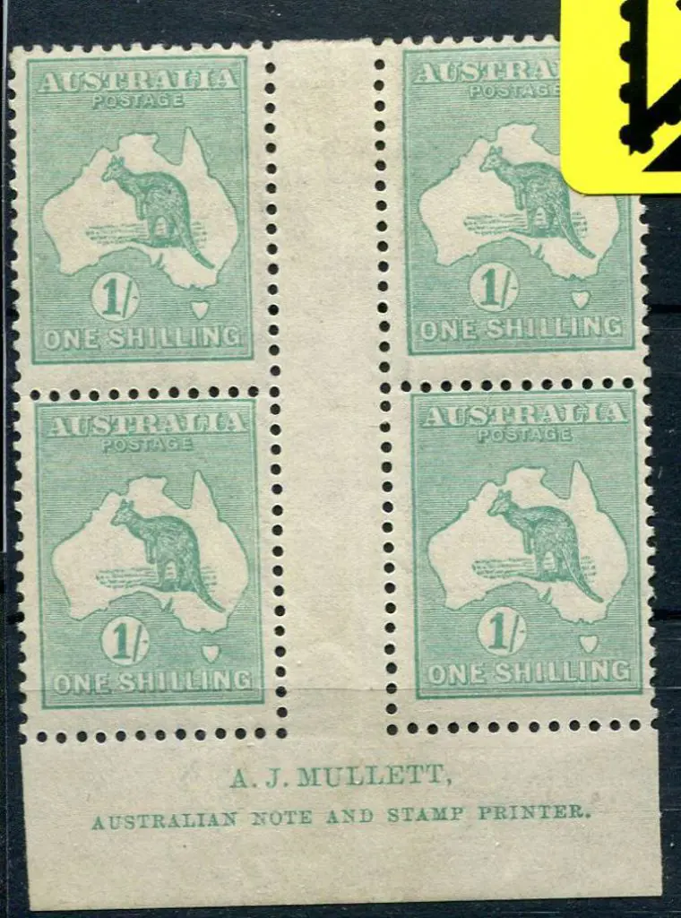 1915/28 3rd Watermark 1/- blue-green in Mullett ... Image 1++