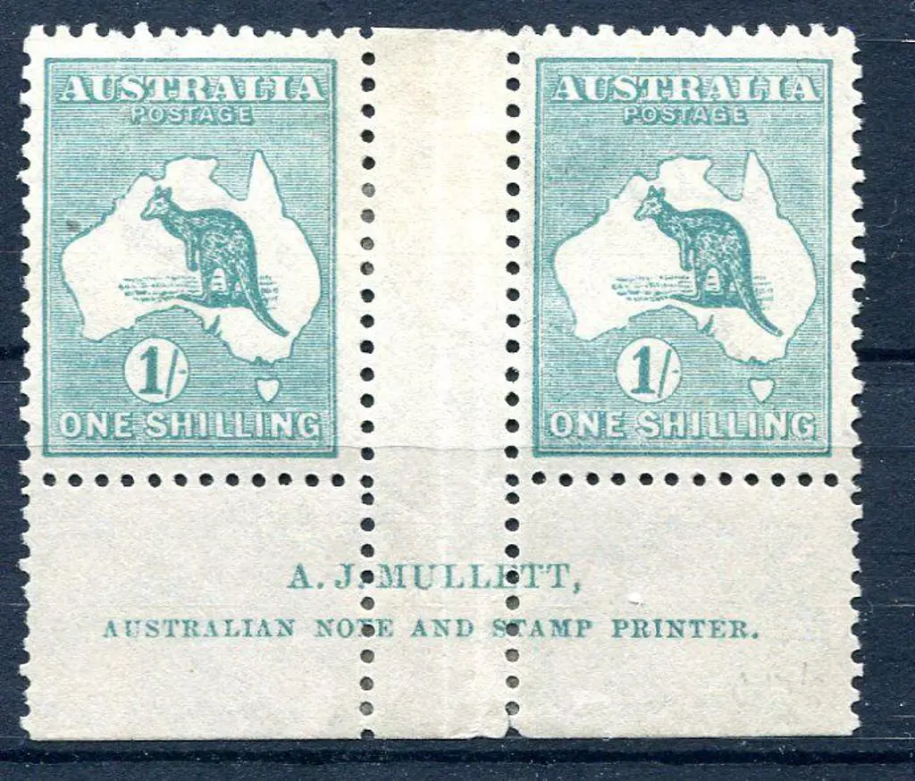 1915/28 3rd Watermark 1/- bright blue green, Die ... Image 1++