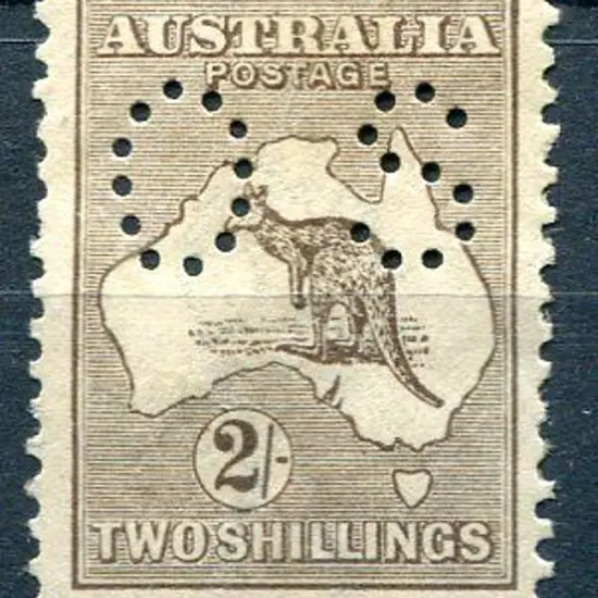 1915/28 3rd Watermark 2/- brown perfined small ...