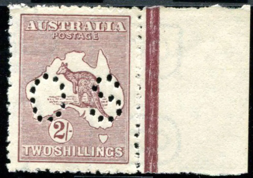 1915/28 3rd Watermark 2/- maroon perfined "OS" ... Image 1++