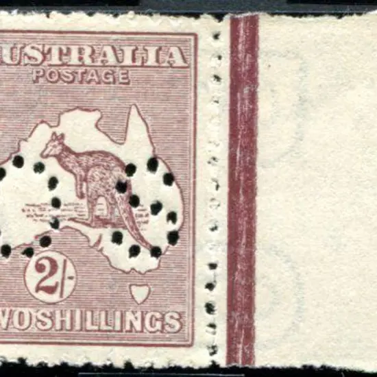 1915/28 3rd Watermark 2/- maroon perfined "OS" ...