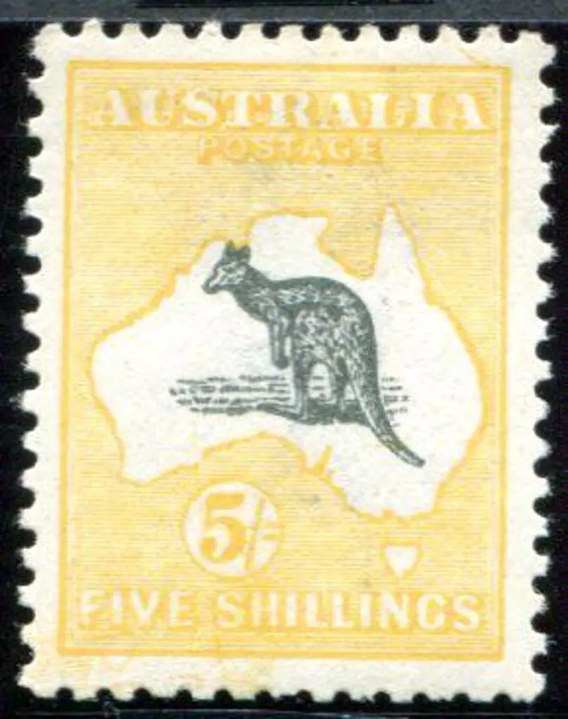 1915/28 3rd Watermark 5/- grey-black & chrome. MLH ... Image 1++
