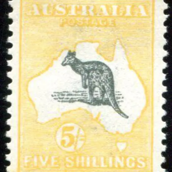 1915/28 3rd Watermark 5/- grey-black & chrome. MLH ...