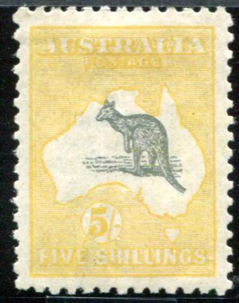 1915/28 3rd Watermark 5/- grey-black & pale yellow ... Image 1++