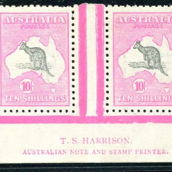 1915/28 3rd Watermark 10/- grey & aniline pink ...