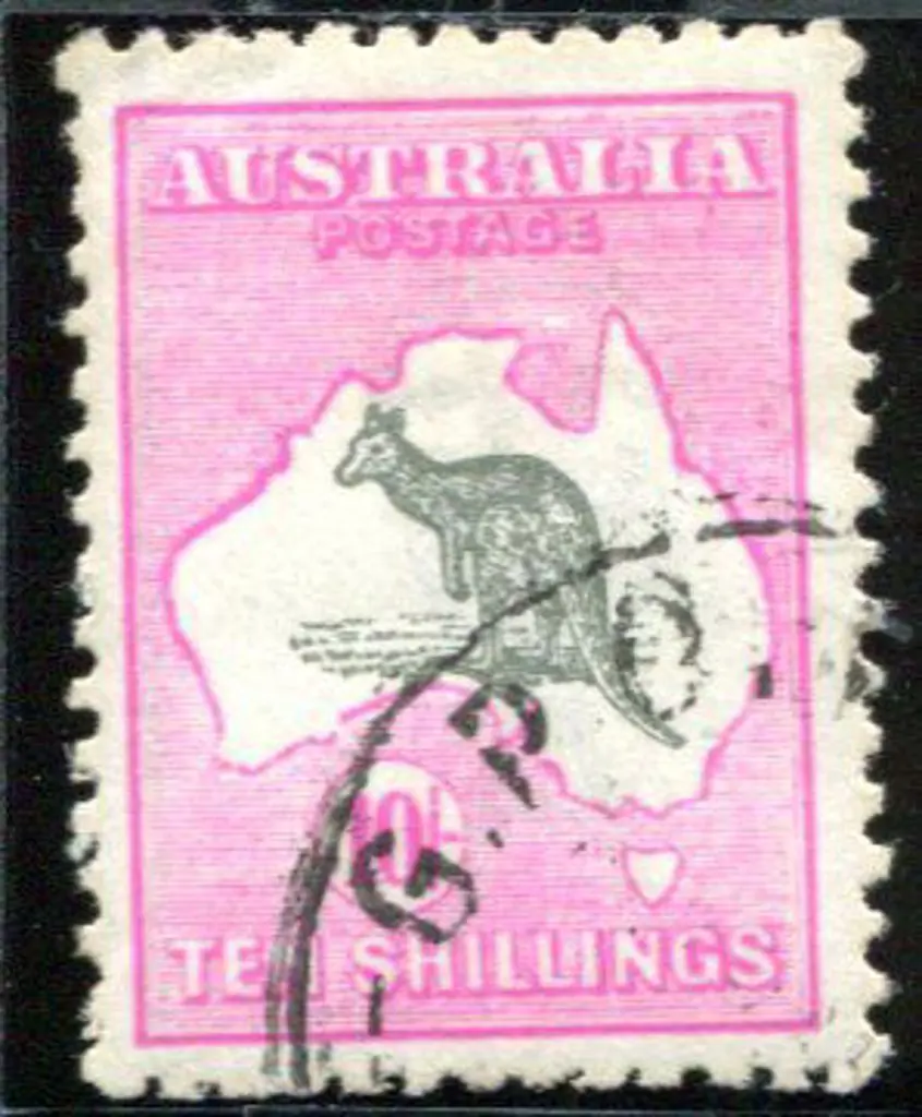 1915/28 3rd Watermark 10/- grey & deep aniline ... Image 1++