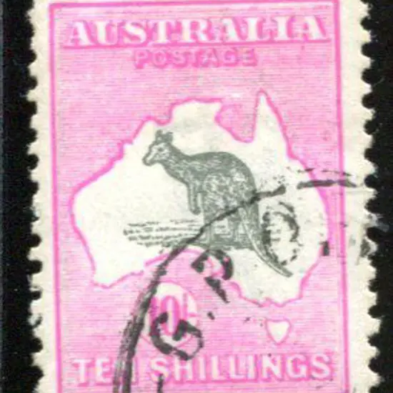 1915/28 3rd Watermark 10/- grey & deep aniline ...