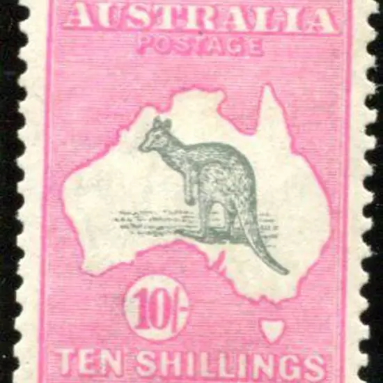 1915/28 3rd Watermark 10/- grey & deep aniline ...