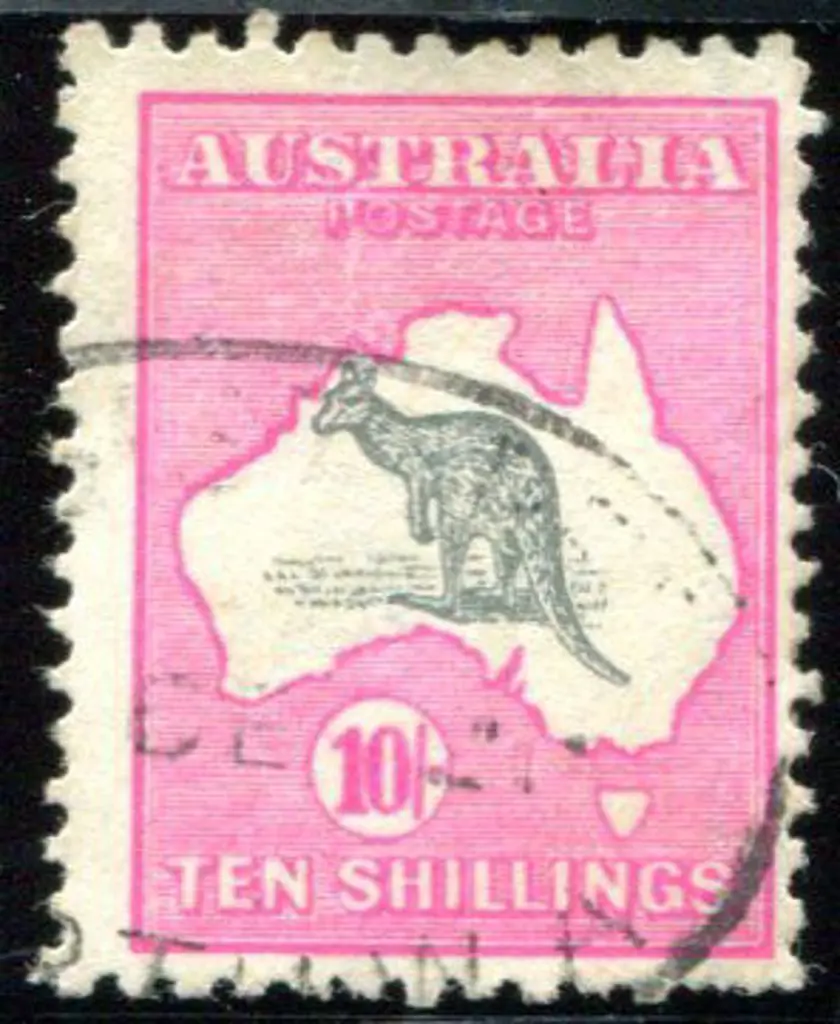 1915/28 3rd Watermark 10/- grey & intense aniline ... Image 1++